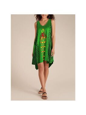 Seven Islands Green Graphic Sun Dress Size S